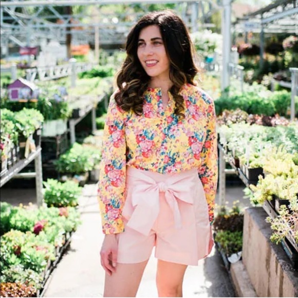 JCrew tie waist liberty short in pink - Picture 3 of 8